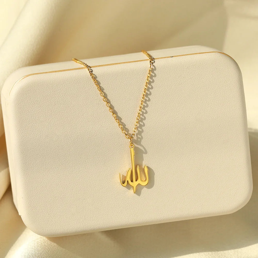 Personalized Letter Love God Patience in Arabic Necklaces Women