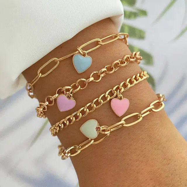 Charm Bracelet Bangles Set