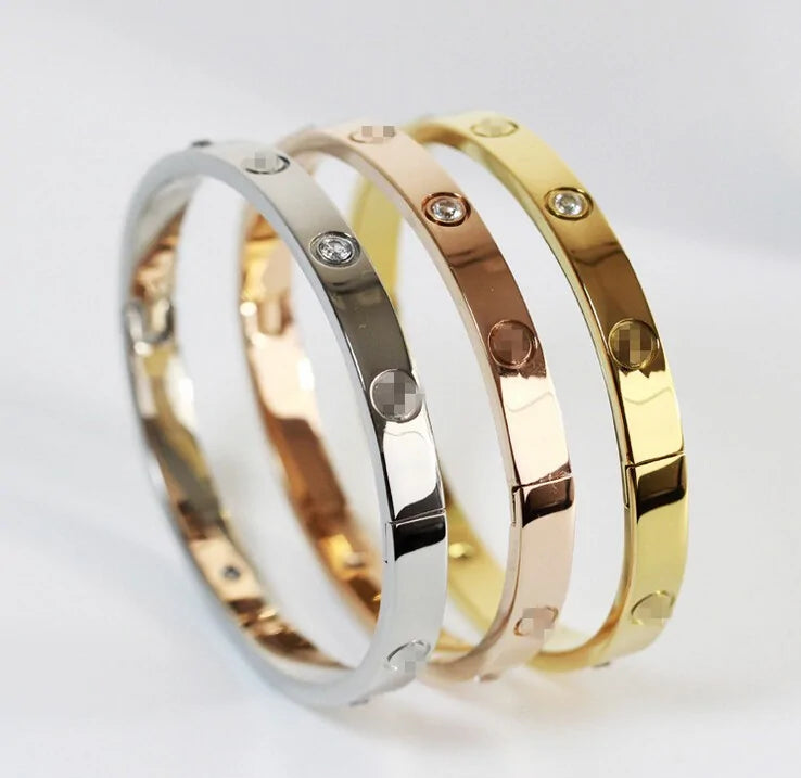 Love Forever Bangles With Crystal